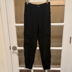Zara Black Cargo Joggers Pants size XS